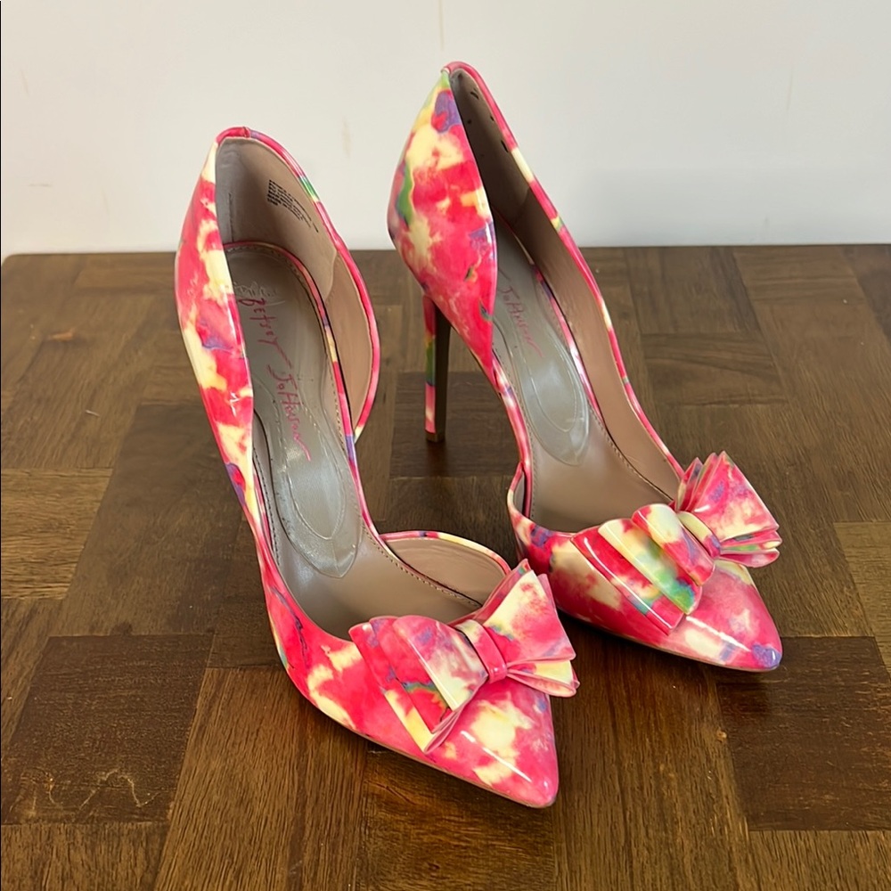 Betsy Johnson Colorful Women's Heels with Bow Accent